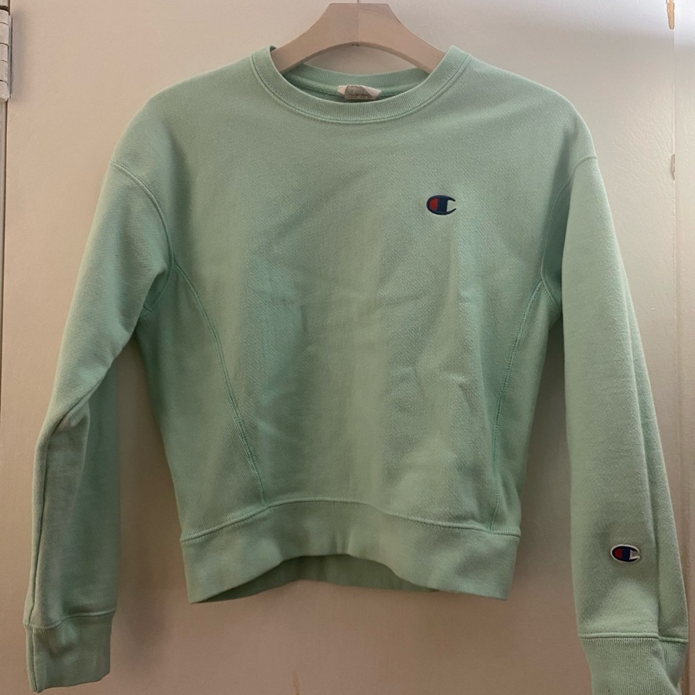 Champion Mint Green Reverse Weave Crewneck